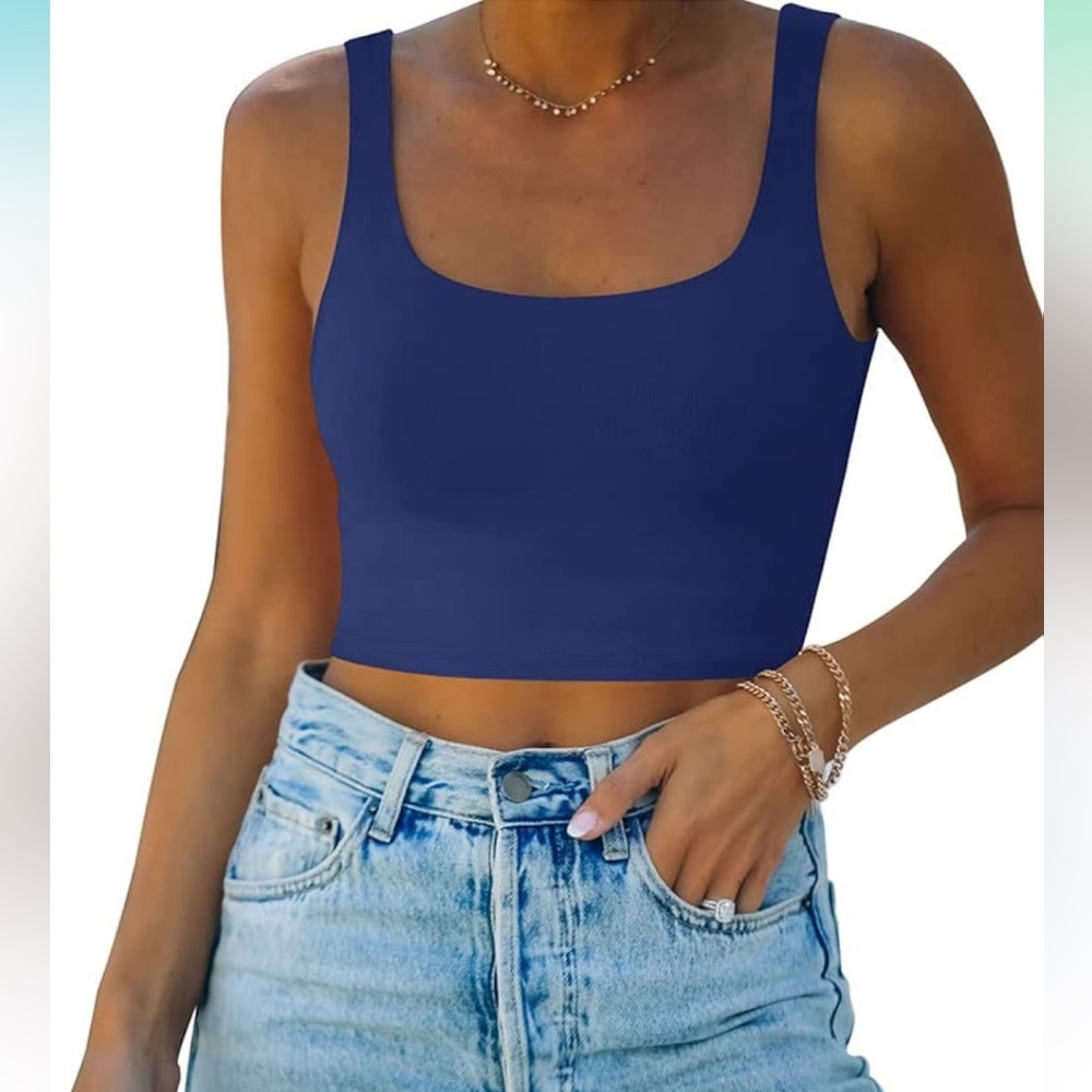 ReoRia square neck double lined seamless tank top